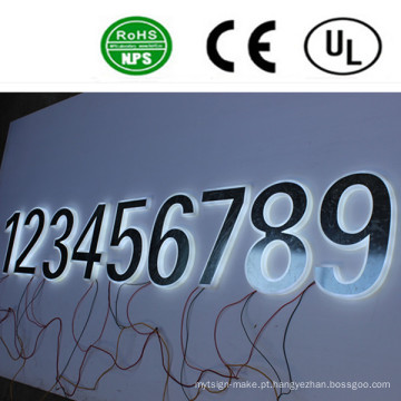 Sinal de número de sinal de letra de canal iluminado de volta de LED de alta qualidade